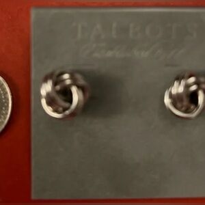 Talbots New Silver Tone Knot Earrings